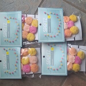 New in bag! Spitz 5 foot pom pom string garland decorative party pack of 4